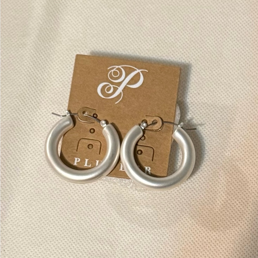 Plunder Silver Hoop Earrings